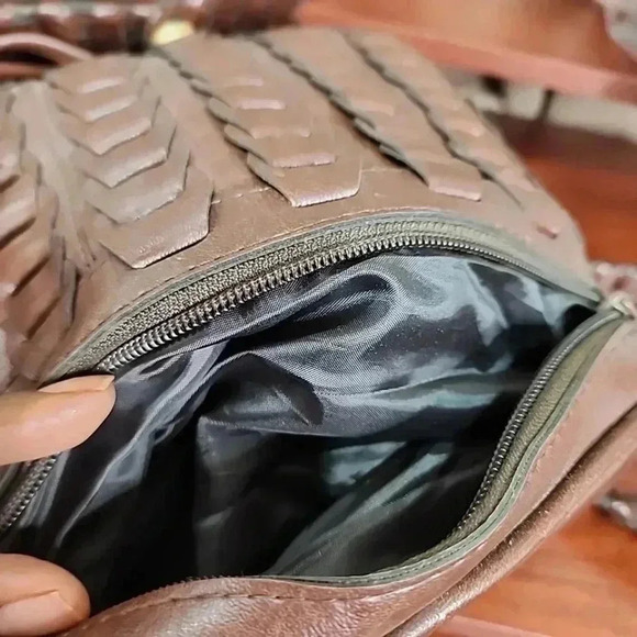 Vintage Faux Leather Chain Woven Boho Hippie Crossbody Bag – Beautiful Purse - Picture 12 of 16